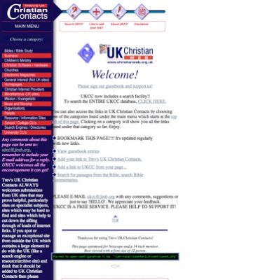 Mid 1990's UK Christian Web page design