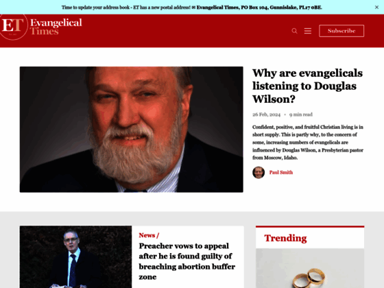 Evangelical Times – Latest News