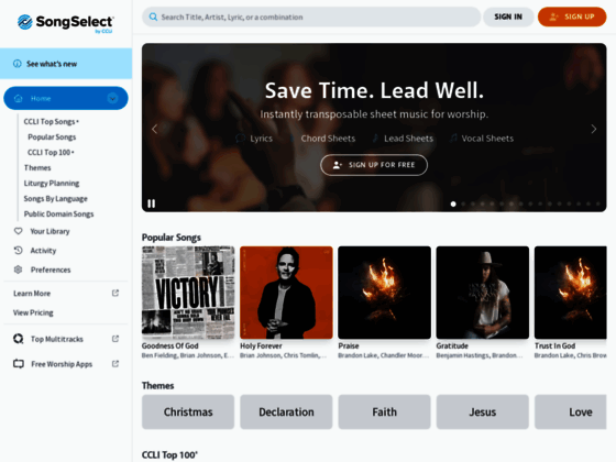 01 Song Select (CCLI) Top 100 songs